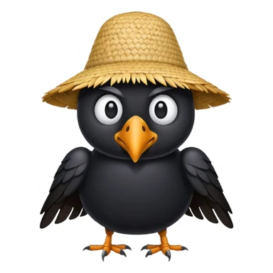 straw crow sticker