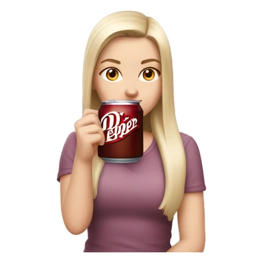 white girl drinking a dr pepper  sticker