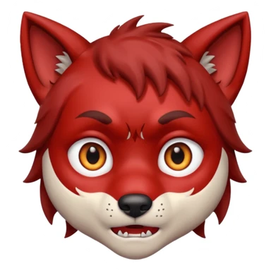 Wolf Boy Red Scared sticker