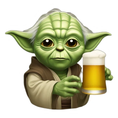 Maître Yoda qui boit une bière sticker