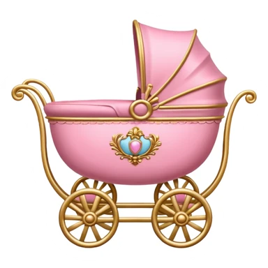 baroque pink baby carriage sticker