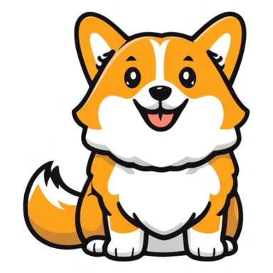 happy corgi sticker