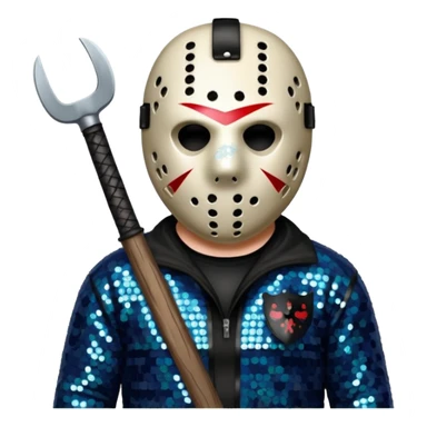 Jason Voorhees with slate sequin outfit  sticker