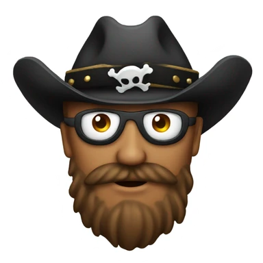 Cowboy Emoji with a pirate eye patch sticker