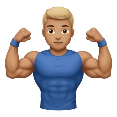 A person showing off their big muscles with their sleeve shirt as they wear a t shirt sticker