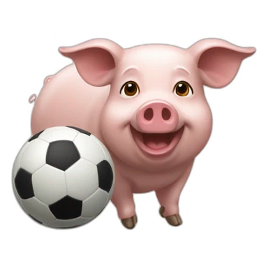 Cochon qui joue au foot sticker