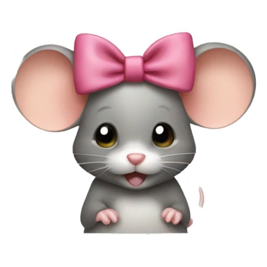 a little mouse with a bow on its head sticker