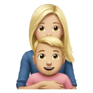 Blonde Girl with baby brother sticker