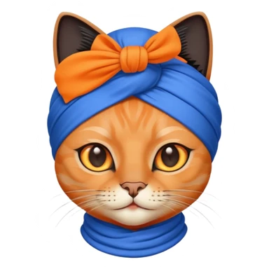 Black cat sikh blue turban sticker