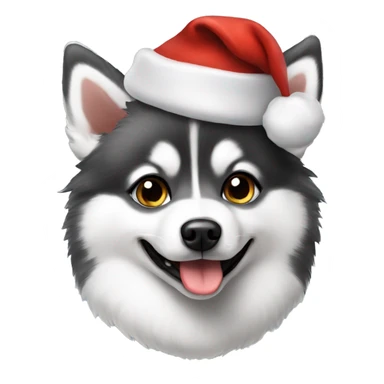 This Cute Pomsky dog with Christmas hat  sticker