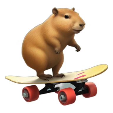 capybara riding a onewheel skateboard sticker