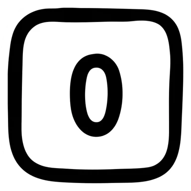 Number 0 keycap, keyboard button with the digit zero sticker