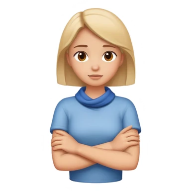 A girl crossed arms around neck sticker