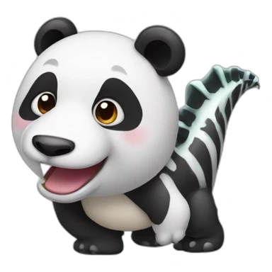 A panda bear mixed with a dino sticker