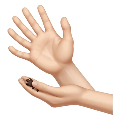 there is a drawing of a human hand gently reaching toward a dog’s paw. The dog has brown fur with black areas, and the paw is extended like it’s about to touch the person’s fingers sticker
