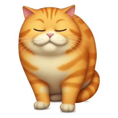 Orange fat cat who sleep sticker