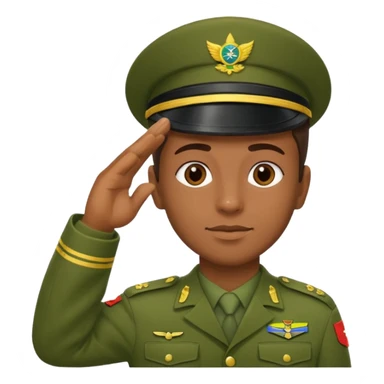 Soldado do Exército Brasileiro fazendo continência sticker