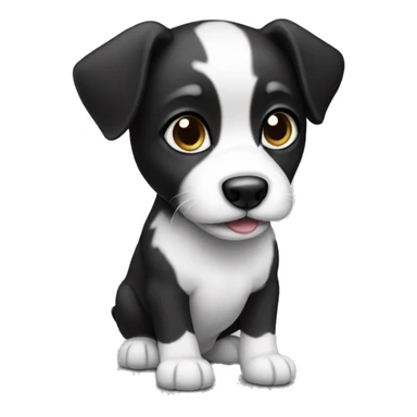 Black and white puppy  sticker