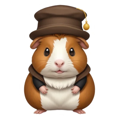 Guinea pig with costume sticker
