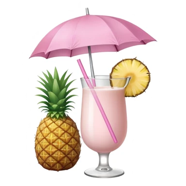 coconut drink with light pink umbrella sticker