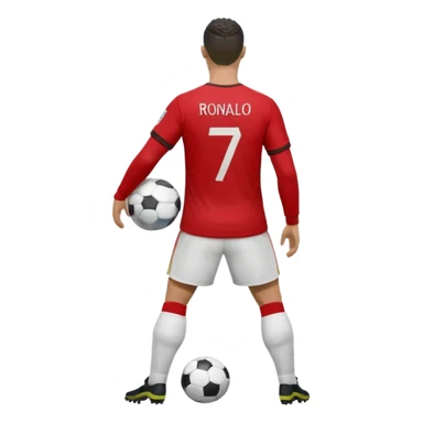 red football shirt with Ronaldo on the back sticker