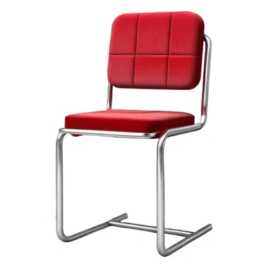 3D render of Clipping Chair, digital glitch art aesthetic, data corruption visual, red velvet chair half-stuck inside a grey wall, pixelated distortion, emoji style, isolated on white background --v 6.0. sticker
