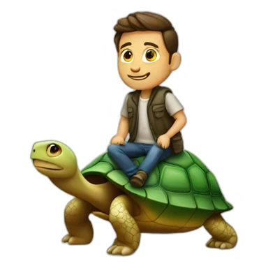 homme sur tortue sticker