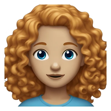Ginger girl with wavy/ curly hair with blue cross grey eyes sticker