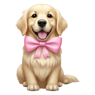 English cream golden retriever with pink bow sticker