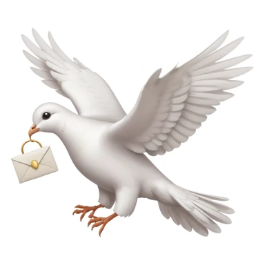 a dove flies with a letter in its paws sticker