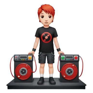 concert red Cable reels sticker