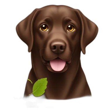 Chocolate labrador playing with leaves sticker