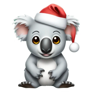 Koala with a Santa hat sticker