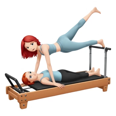Pilates + red hair + white girl + reformer + single  sticker