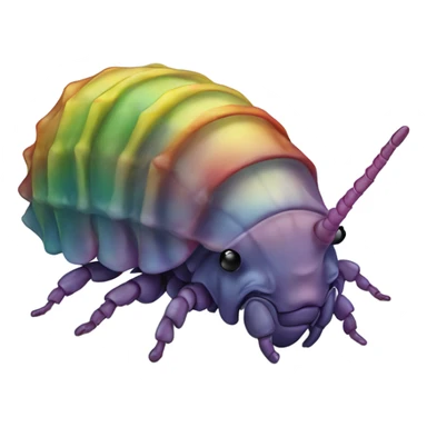 Rainbow isopod sticker