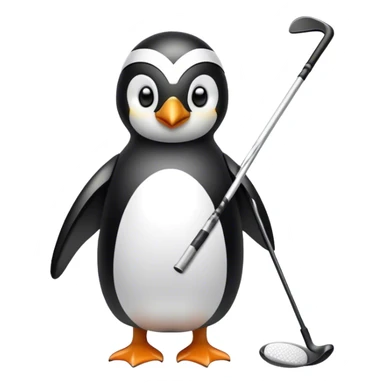 Penguin golfing  sticker