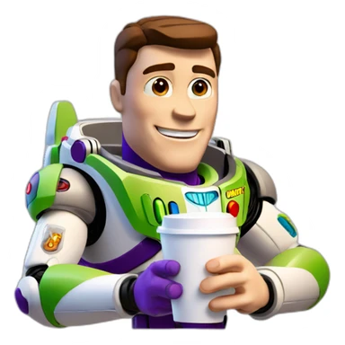 Coffee with Buzz Lightyear sticker