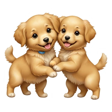 Two puppy best friends super super cute and excited sticker