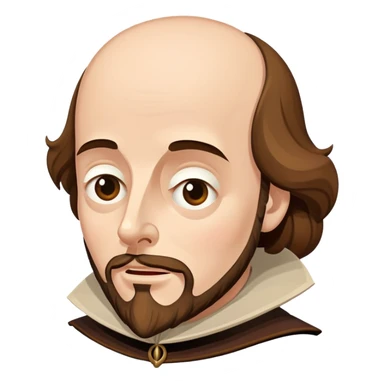 Shakespeare as a fun cartoon character with exaggerated dramatic expression sticker