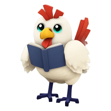 minecraft Chicken with book and the text lore sticker