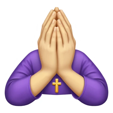 Purple and gold Praying hands sticker