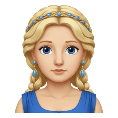 Ancient Roman woman with earrings and blonde hair, blue drees sticker