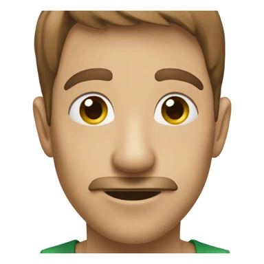 emoji tête chauve avec yeux marron et vert sticker
