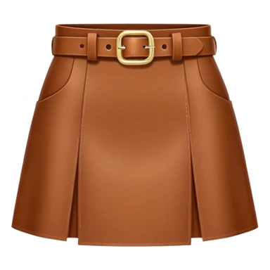 mini brown leather skirt with belt sticker