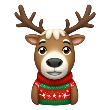 Reindeer wearing a Christmas sweater  sticker