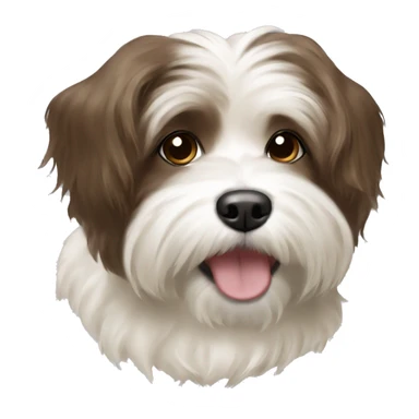 Brown and white havanese dog sticker