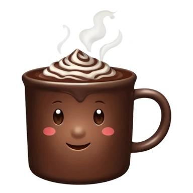 hot chocolate in a mug, steam rising sticker