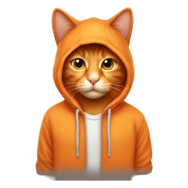 Orange cat wearing a hoodie sticker