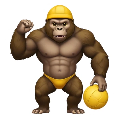 Gorilla with yellow kickball sticker