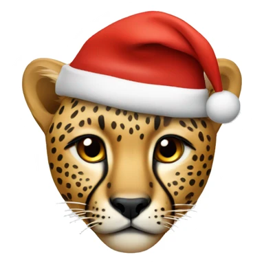 cheetah with a Santa hat sticker